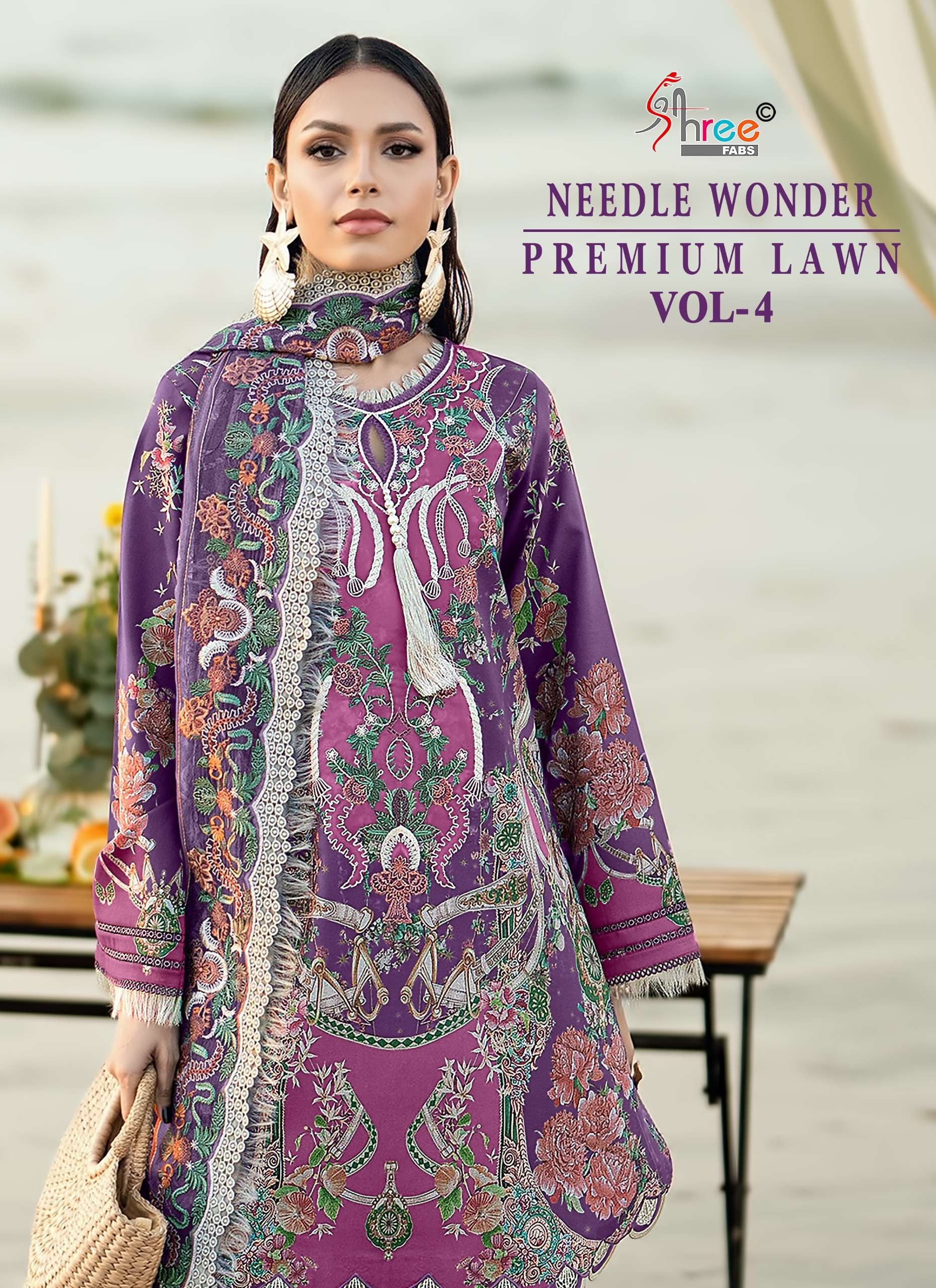 Shree Fab Needle Wonder Lawn Vol-4 Pure Cotton Wholesale Pakistani Suit Collection