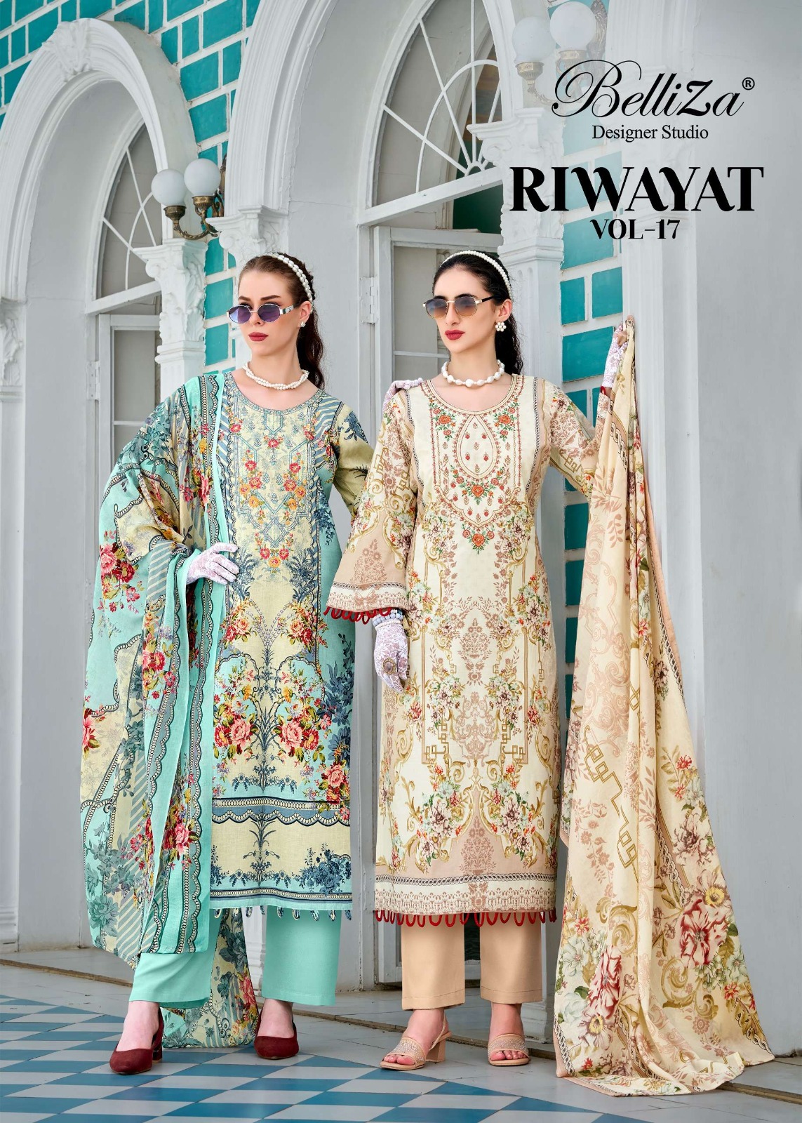 Belliza Riwayat Vol-17 Pure Viscose Rayon Wholesale Pakistani Suit Collection