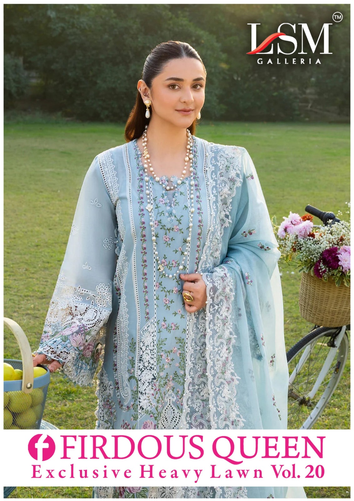Lsm Fridous Queen Vol-20 Heavy Lawn Cotton Wholesale Pakistani Readymade Suit Collection