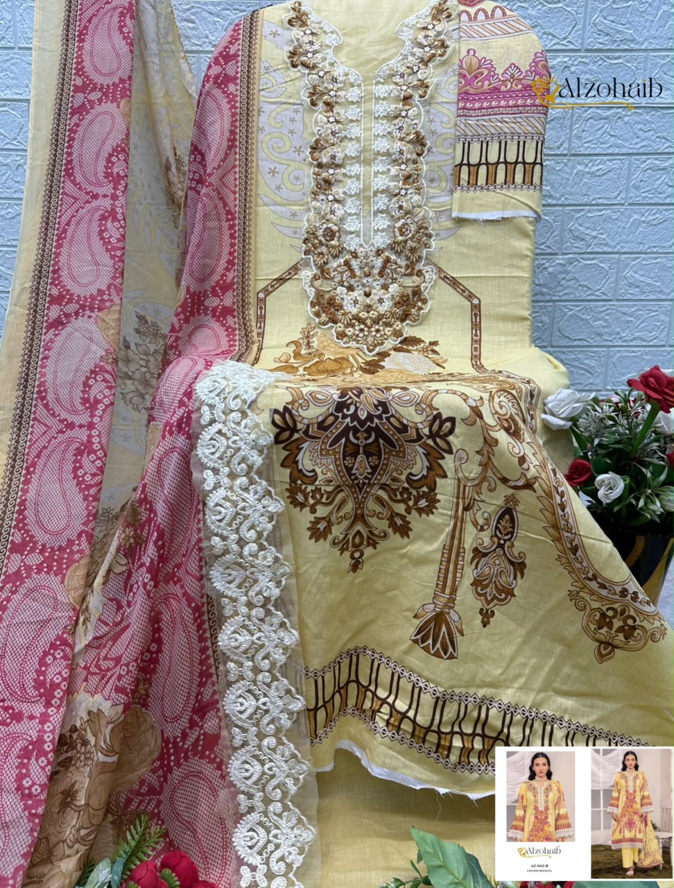 Alzohaib Nura vol 2 Pure Cotton Wholesale Pakistani Suit Collection - Image 8