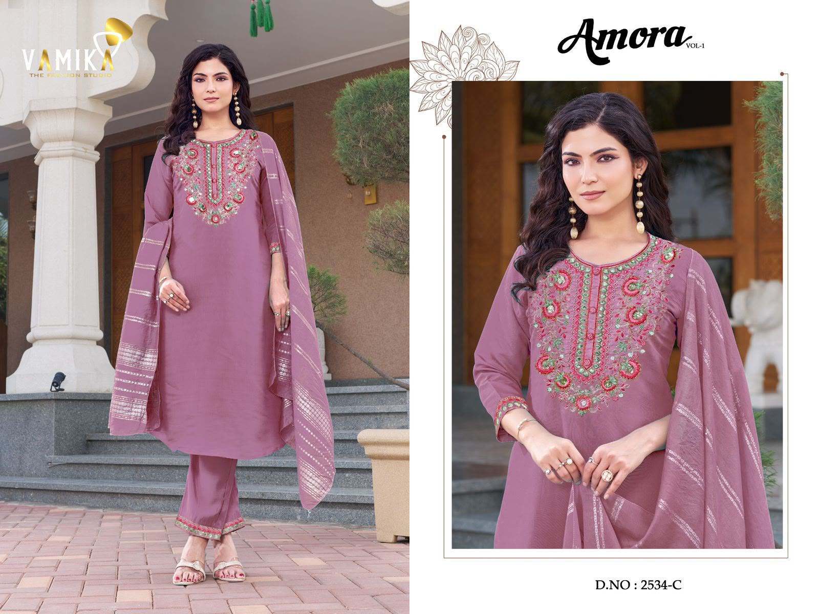 Vamika™️ Amora Heavy Viscose Roman Wholesale Readymade Suit Collection - Image 2