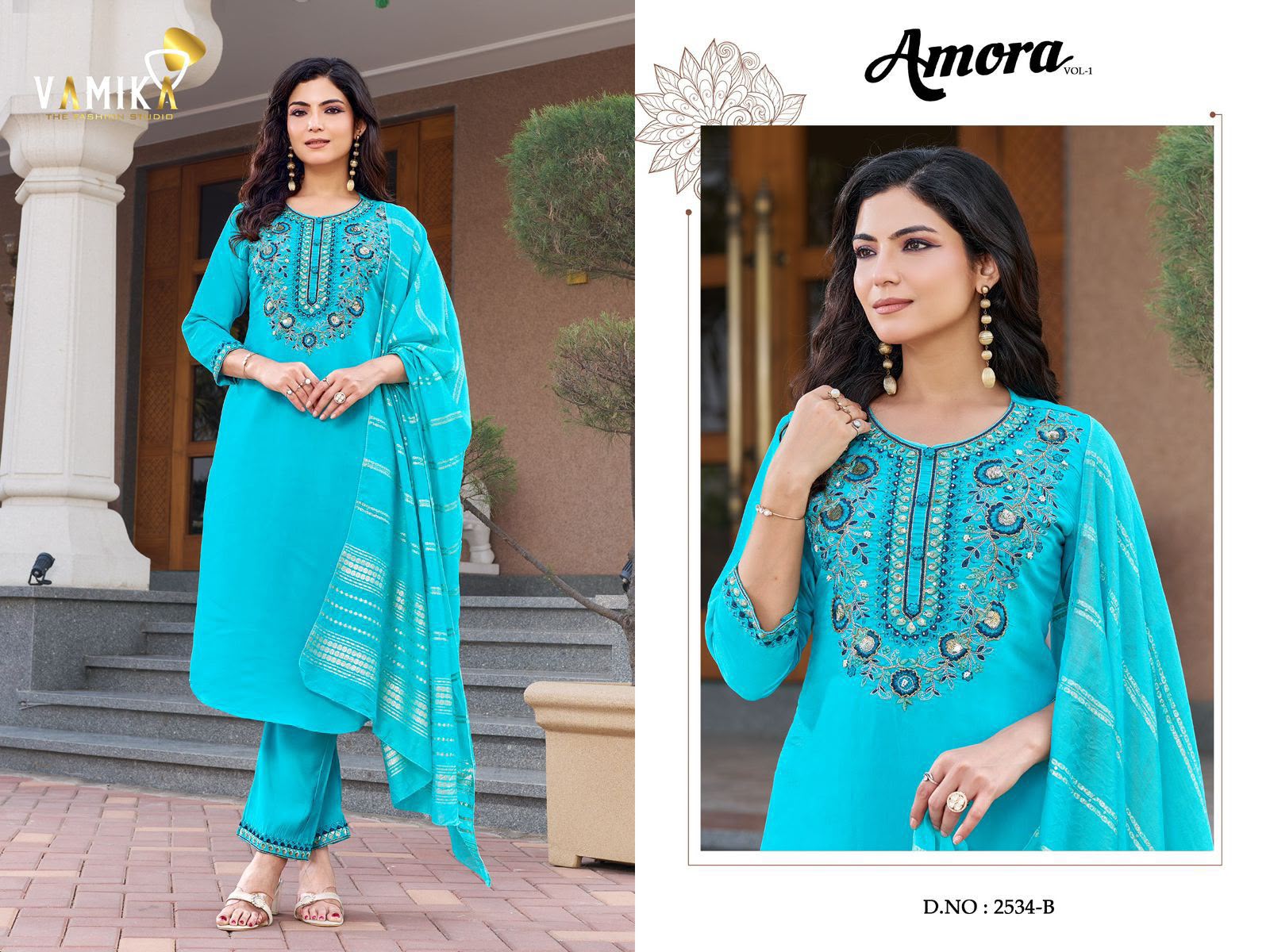 Vamika™️ Amora Heavy Viscose Roman Wholesale Readymade Suit Collection - Image 4
