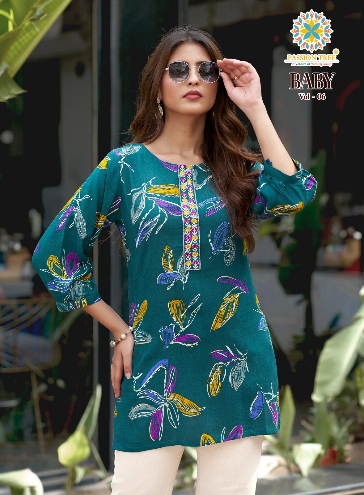 Passion Tree Baby Vol 6 Heavy Reyon Procian Print Wholesale Fancy Kurti Collection - View 2