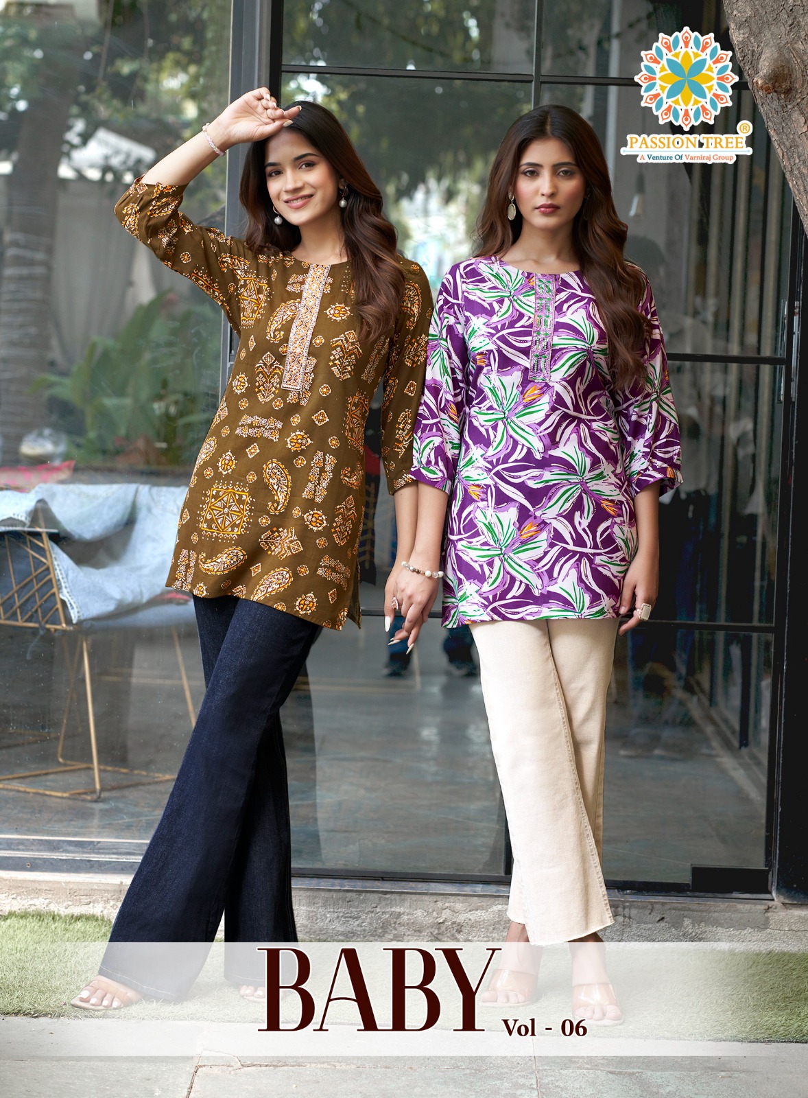 Passion Tree Baby Vol 6 Heavy Reyon Procian Print Wholesale Fancy Kurti Collection