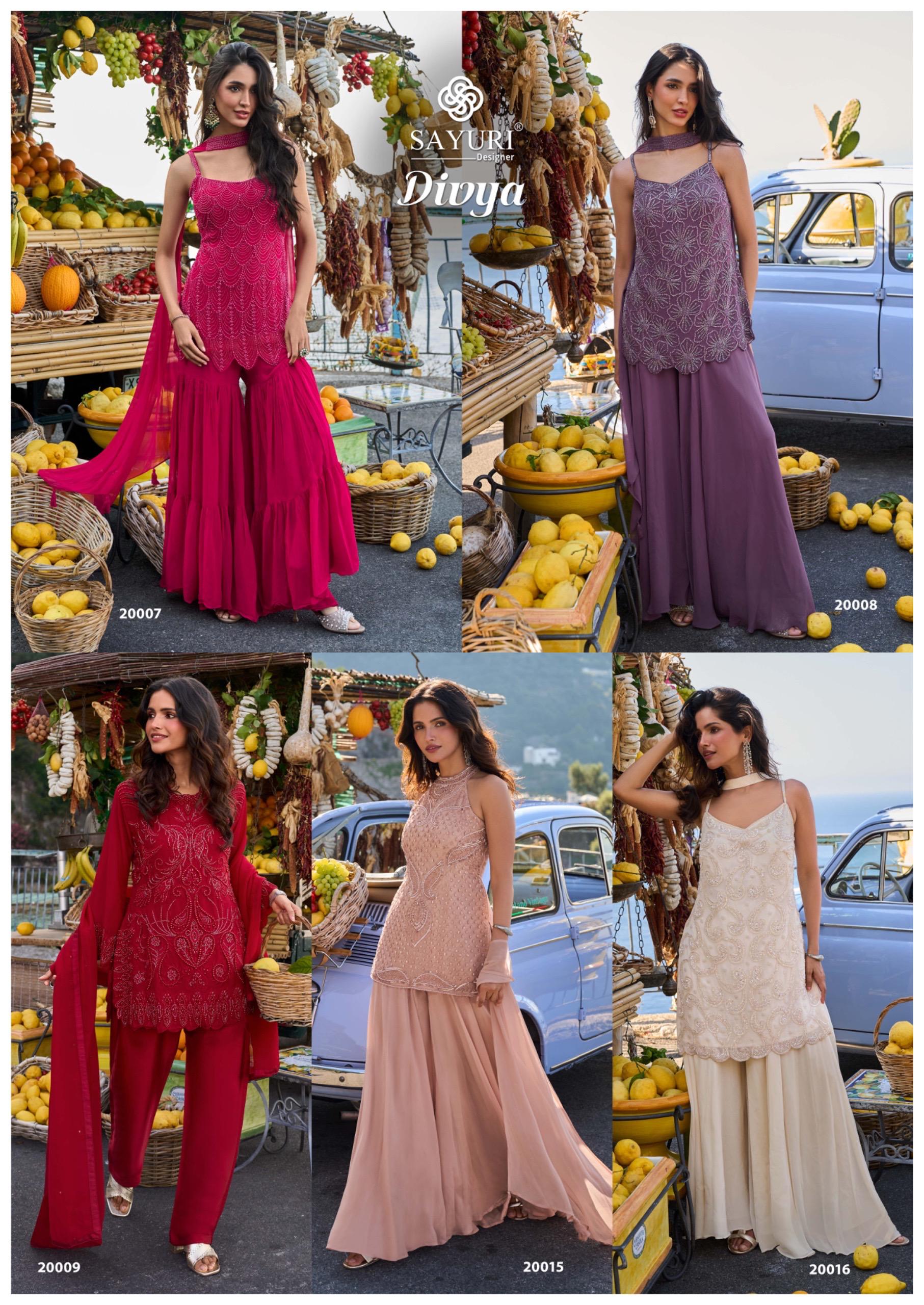 Sayuri Designer Divya Premium Real Georgette Wholesale Indo Western Collection - Image 8