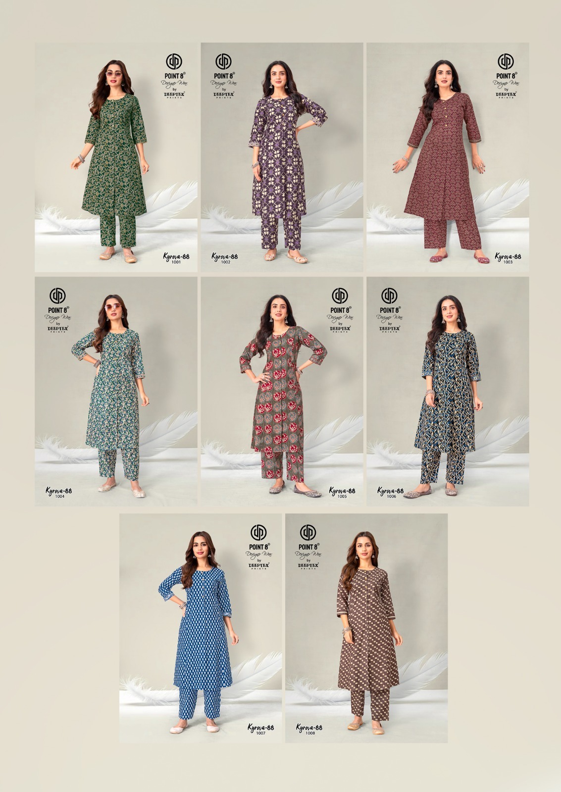 Deeptex Kyrova-88 Vol-1 Pure Cotton Wholesale A-Line Long Cord Set Collection - Image 10