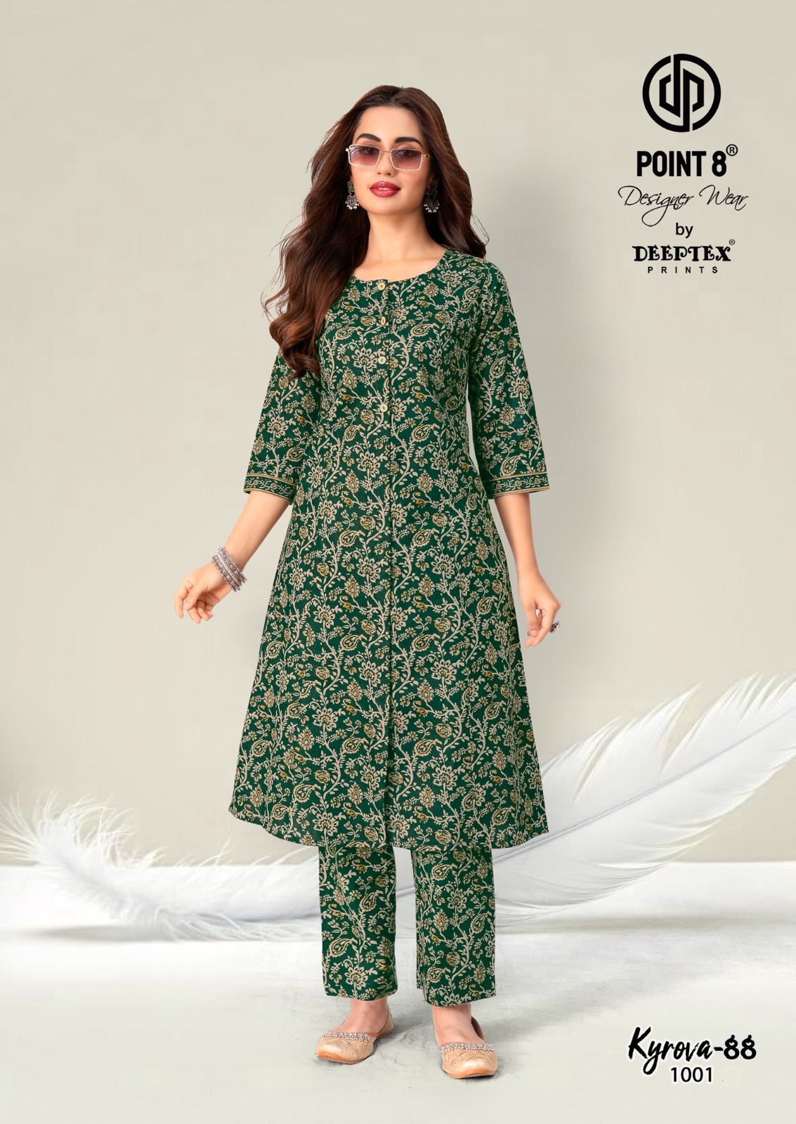 Deeptex Kyrova-88 Vol-1 Pure Cotton Wholesale A-Line Long Cord Set Collection - Image 2