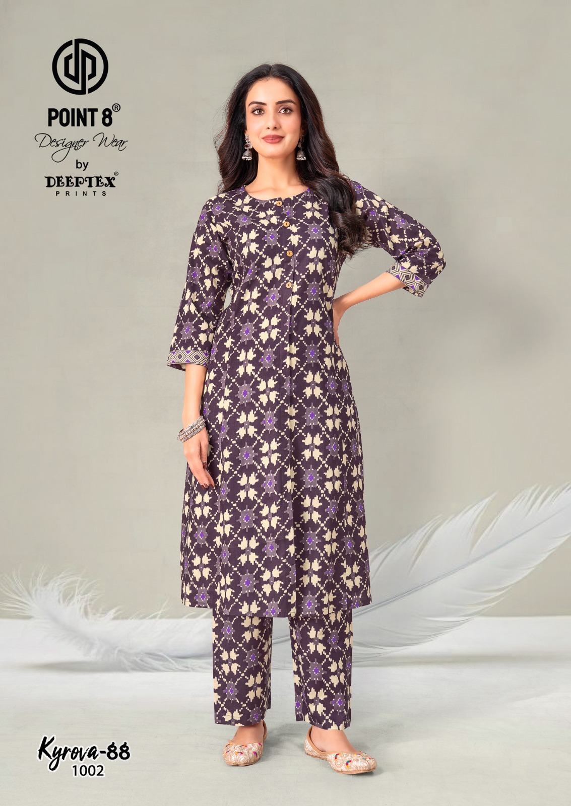 Deeptex Kyrova-88 Vol-1 Pure Cotton Wholesale A-Line Long Cord Set Collection - Image 3