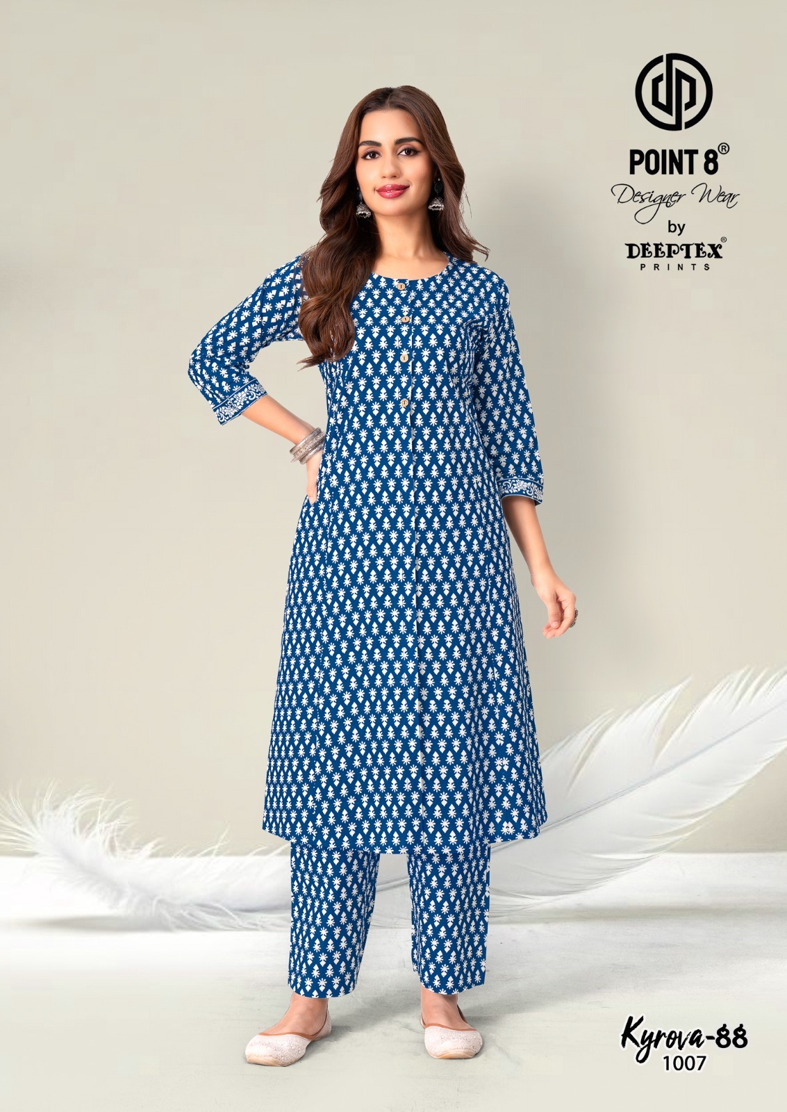 Deeptex Kyrova-88 Vol-1 Pure Cotton Wholesale A-Line Long Cord Set Collection - Image 8