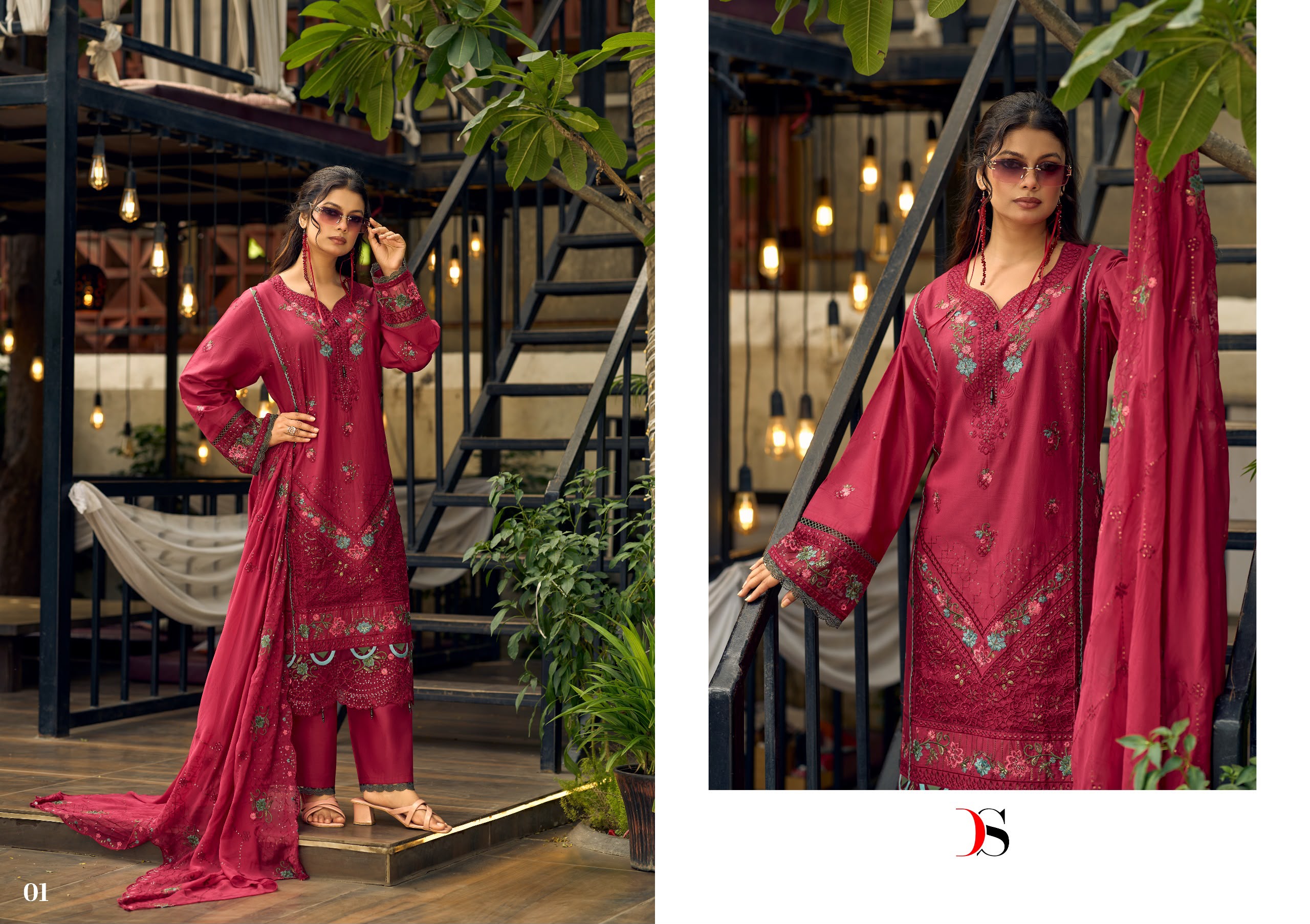 Deespy Suit Elaf Exclusive Pure Cotton Mal Mal Wholesale Pakistani Suit Collection - Thumbnail 3