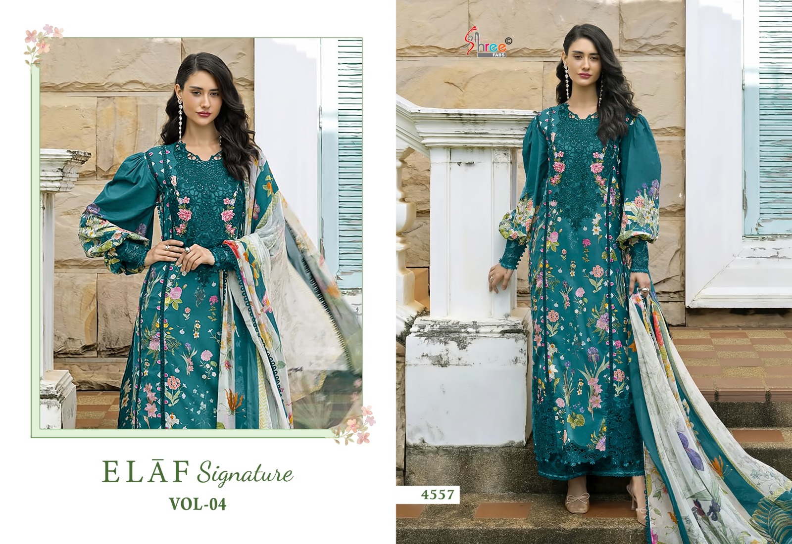 Shree Fab Elaf Signature Vol 4 Pure Cotton Wholesale Pakistani Dress Material Collection - Image 2