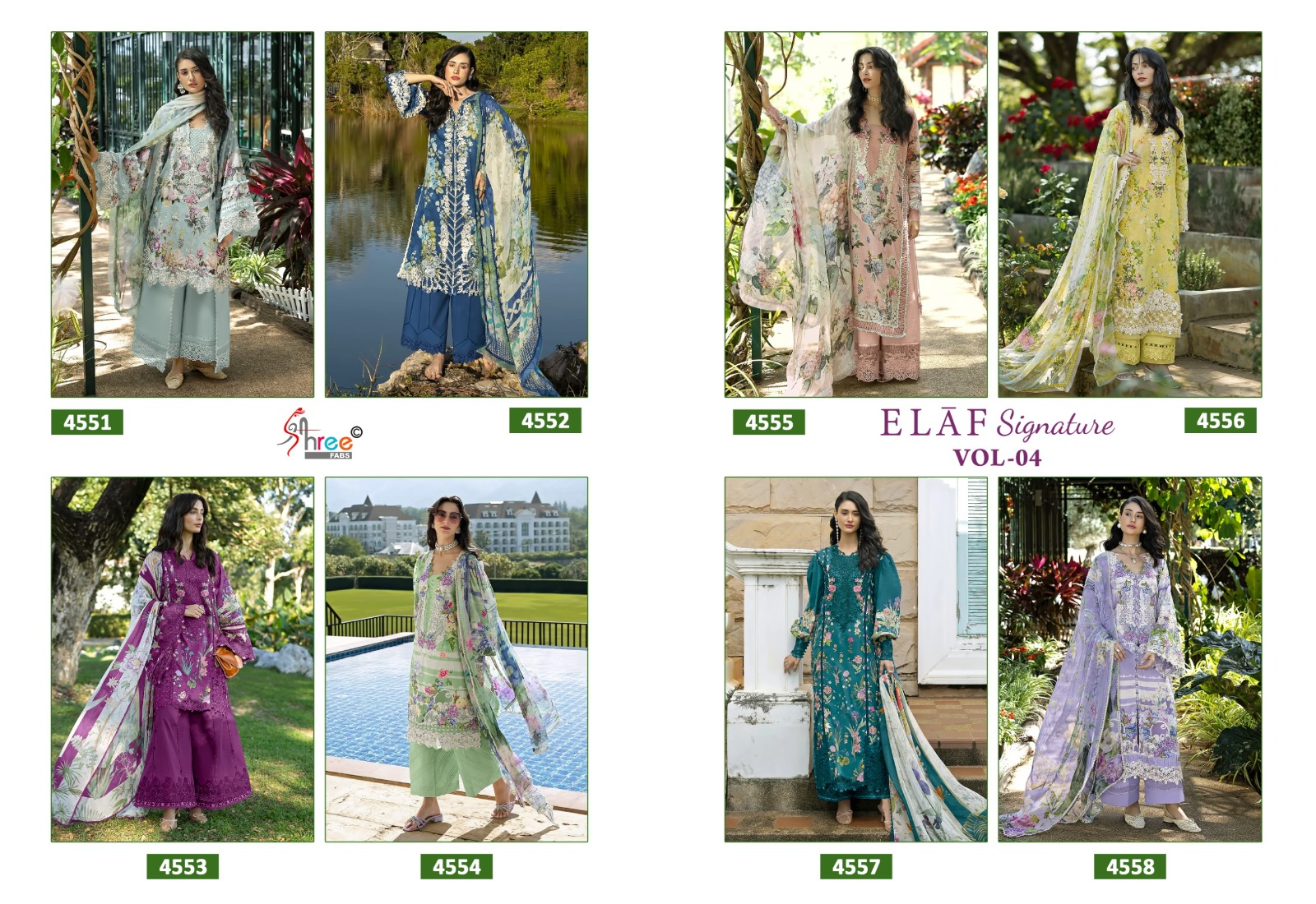 Shree Fab Elaf Signature Vol 4 Pure Cotton Wholesale Pakistani Dress Material Collection - Image 9