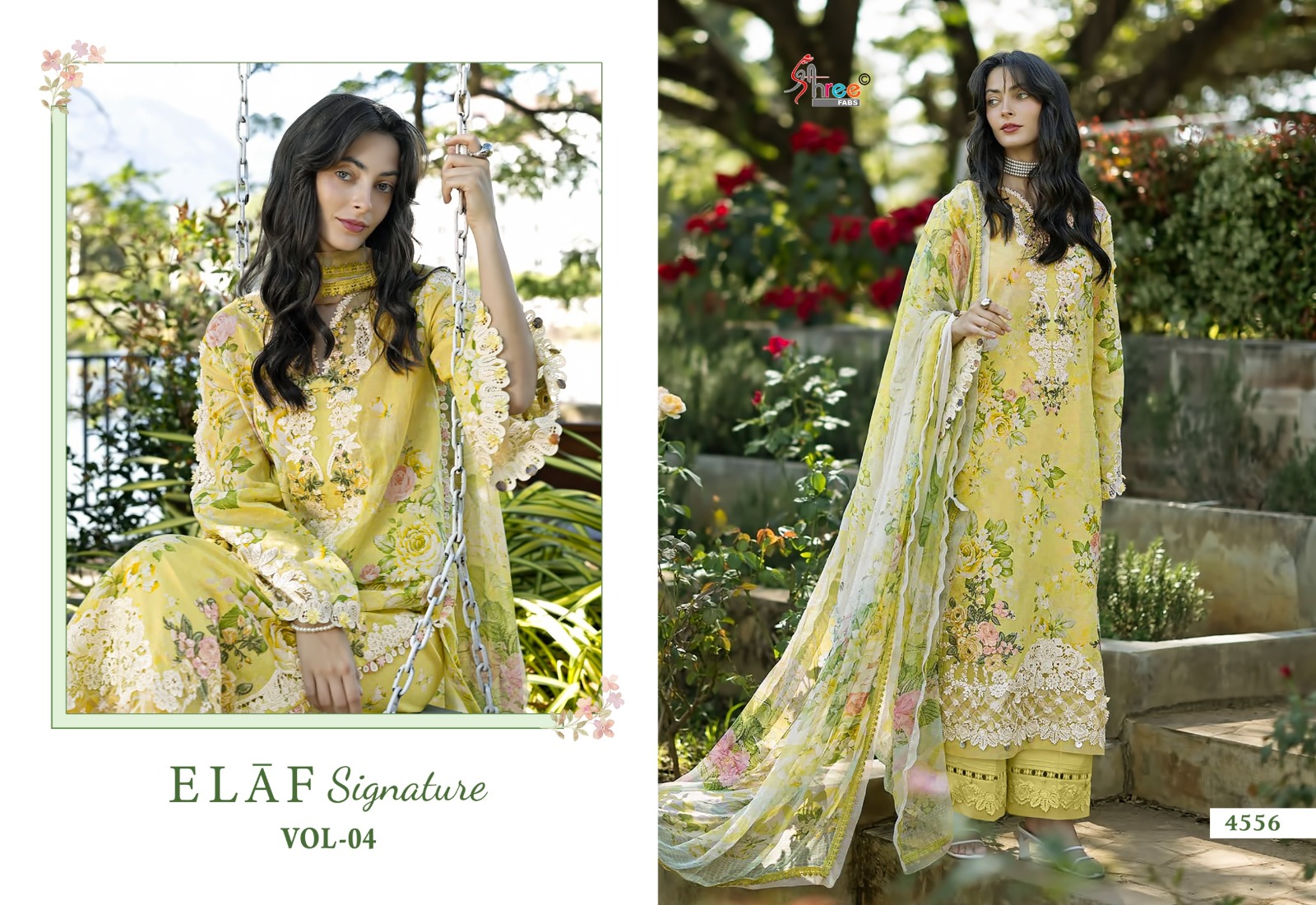 Shree Fab Elaf Signature Vol 4 Pure Cotton Wholesale Pakistani Dress Material Collection - Image 7