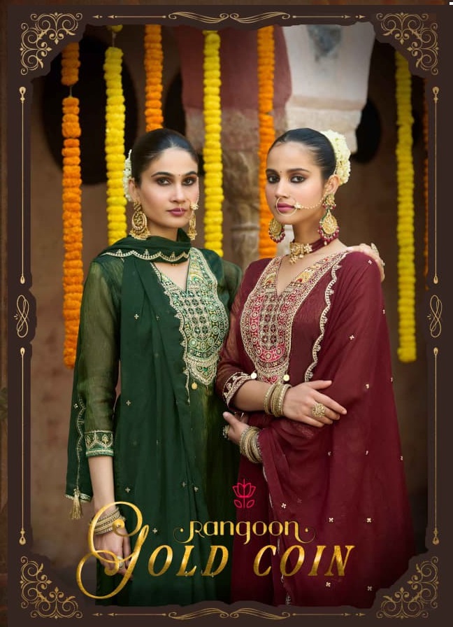 Rangoon Gold Coin Diamond Silk Wholesale Readymade Suit Collection