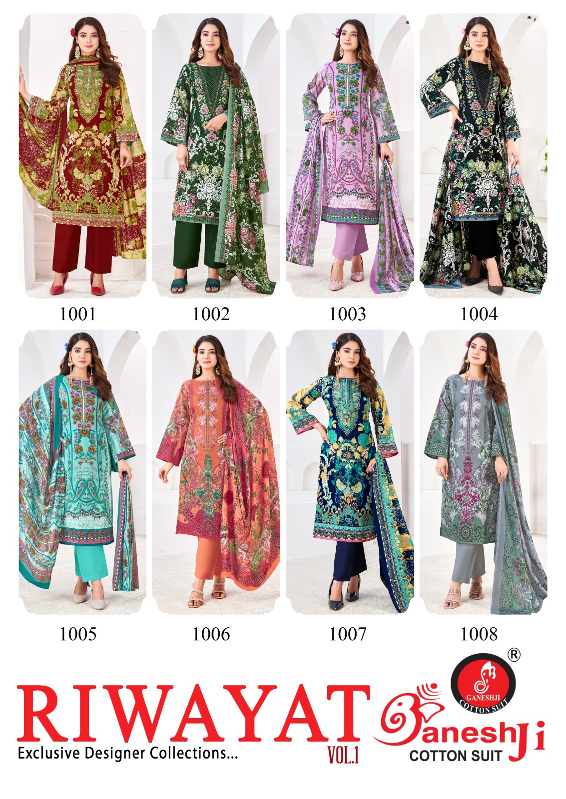 Ganeshji Riwayat Vol-1 Heavy Soft Cotton Wholesale Readymade Pakistani Suit Collection - Image 8