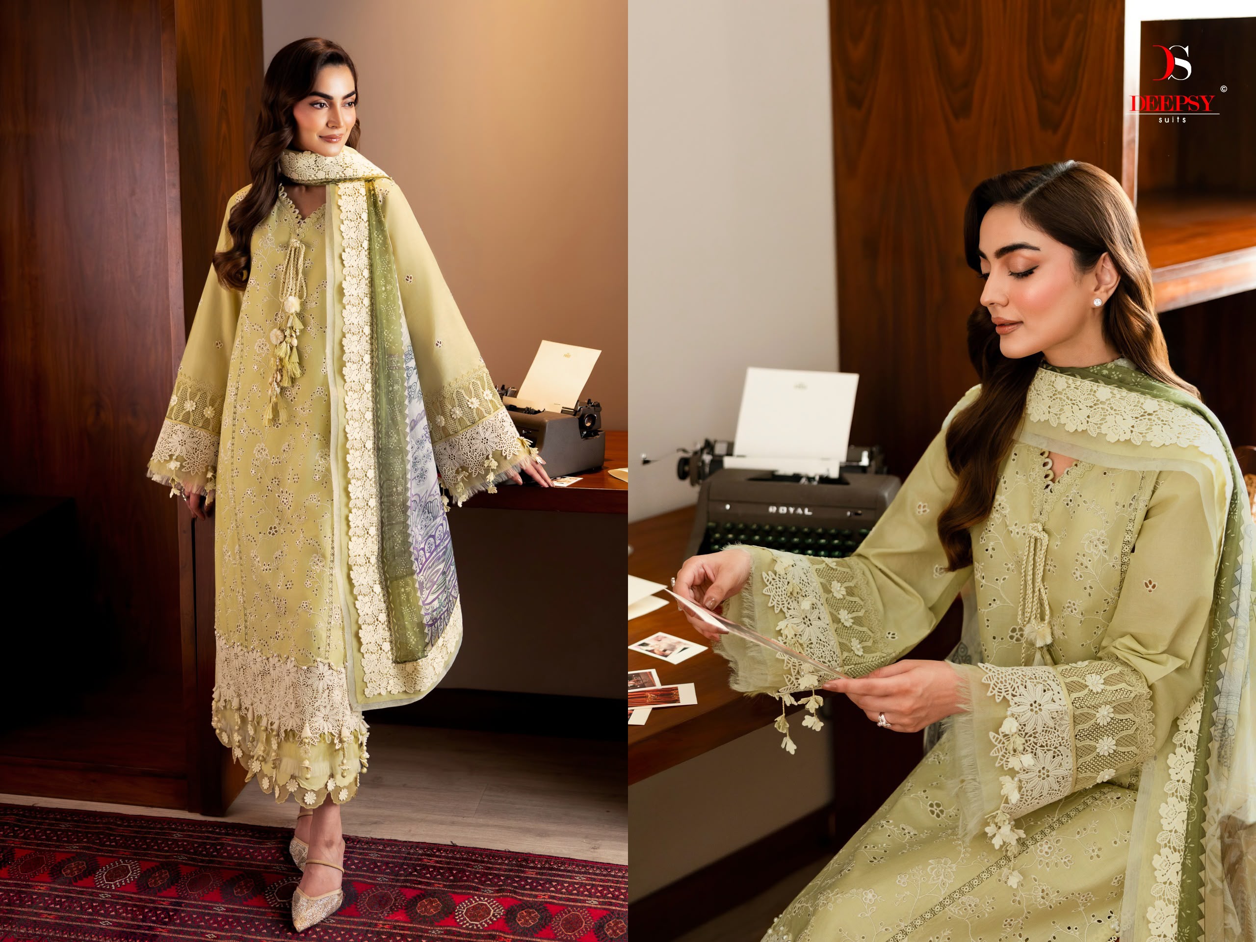 Deespy Suit Jade Couture Pure Pakistani lawn Wholesale Pakistani Suit Collection - View 3