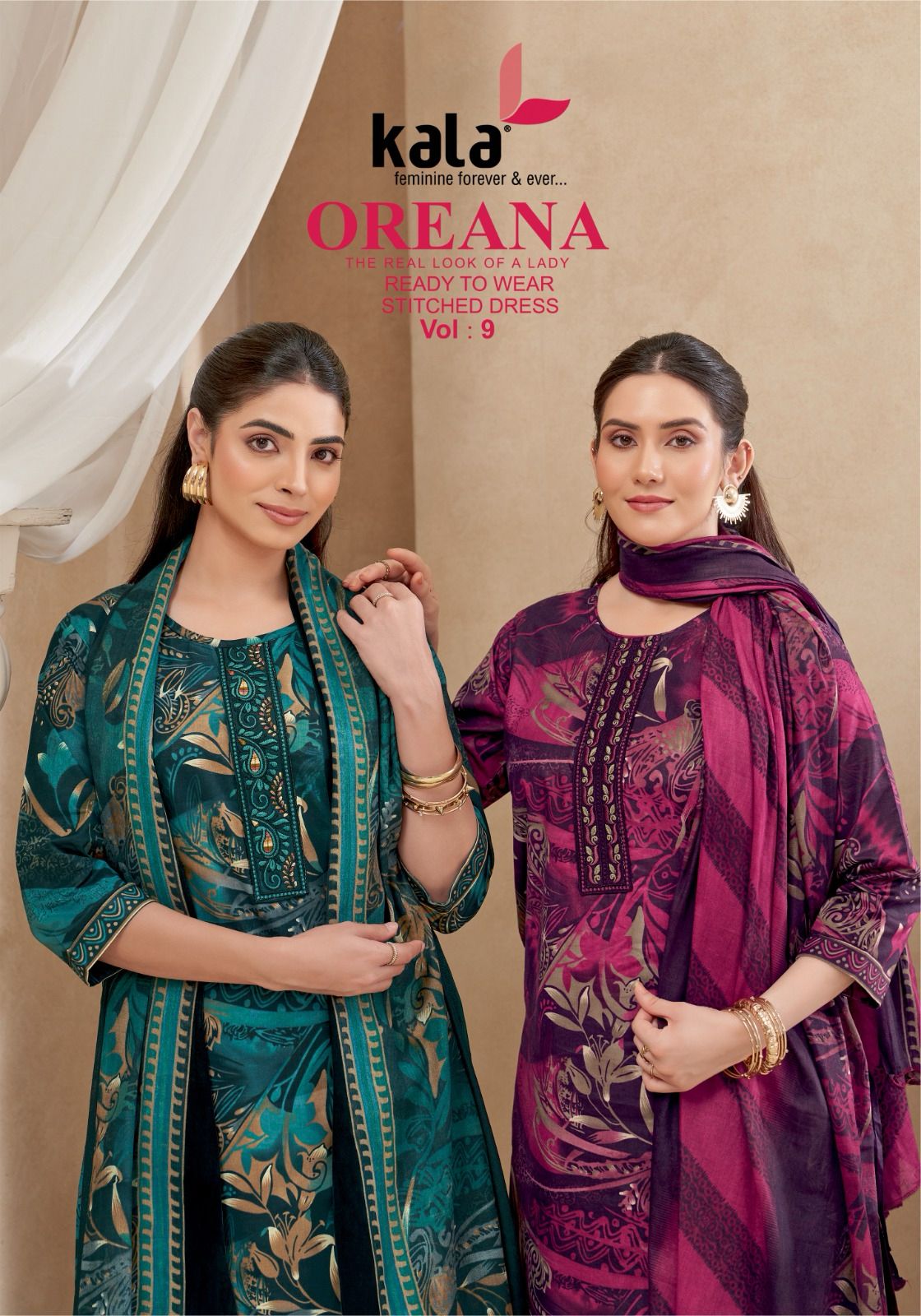Kala Oreana Vol-9 Pure Cotton Wholesale Kurti Pant with Dupatta Collection