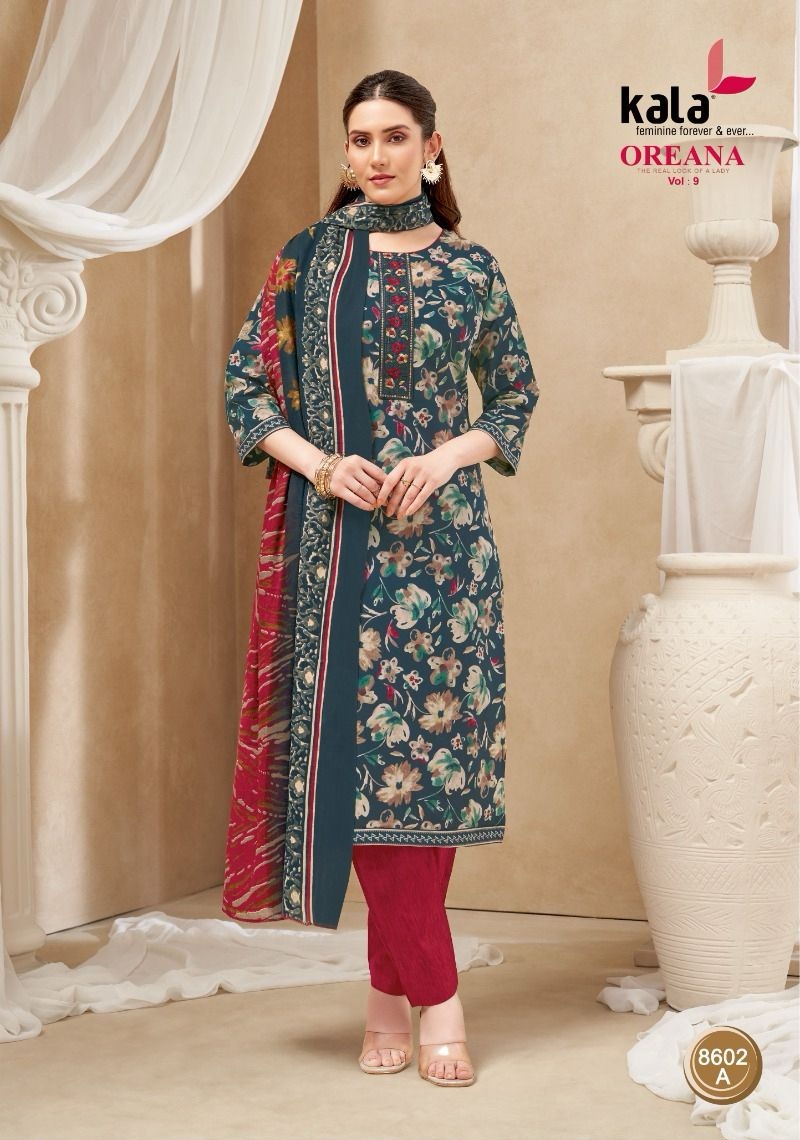 Kala Oreana Vol-9 Pure Cotton Wholesale Kurti Pant with Dupatta Collection - Image 2