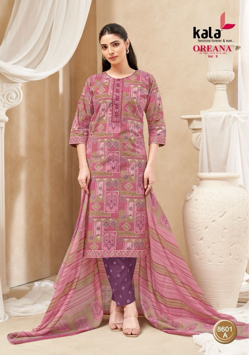 Kala Oreana Vol-9 Pure Cotton Wholesale Kurti Pant with Dupatta Collection - Image 3
