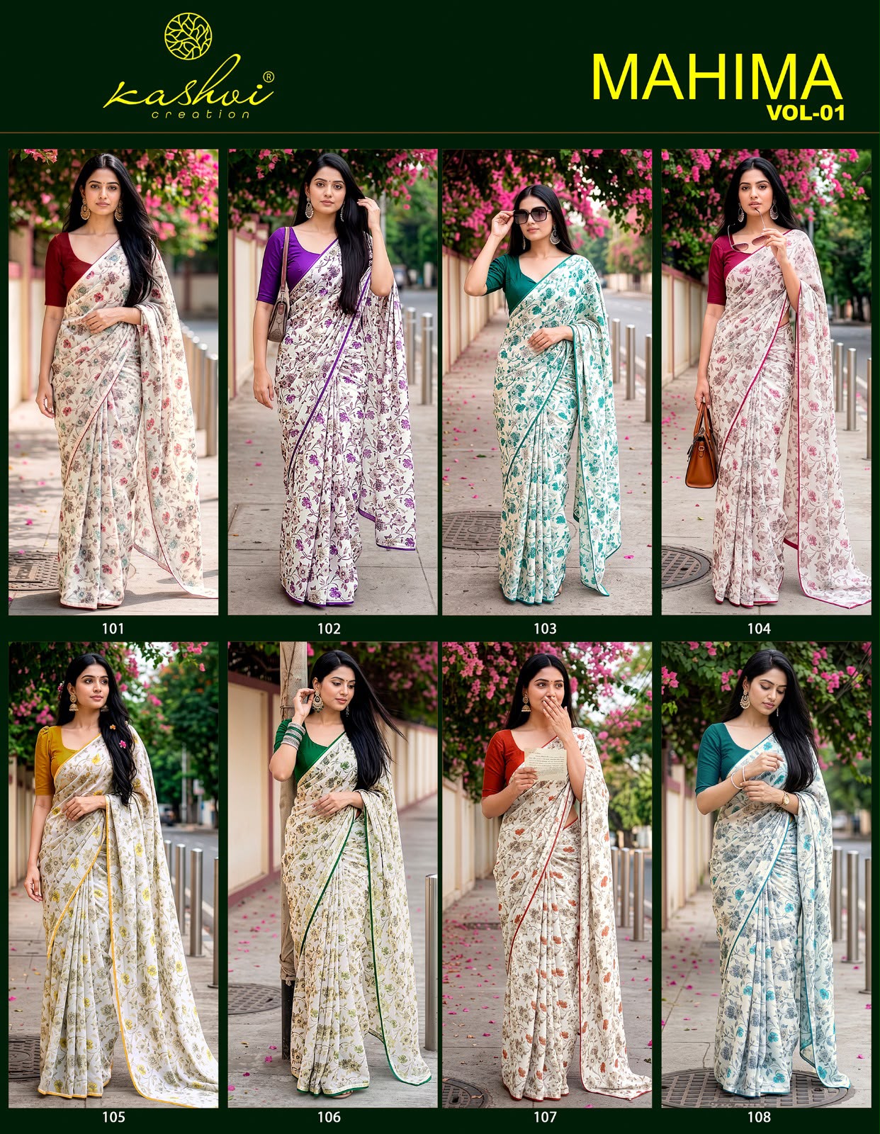 Kashvi Creation Mahima Vol 1 Major Georgette Wholesale Sarees Collection - Image 9
