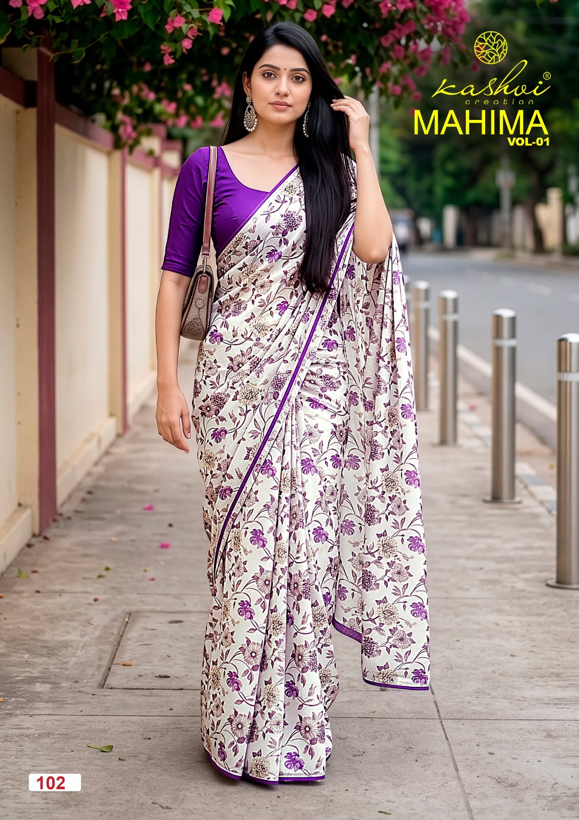 Kashvi Creation Mahima Vol 1 Major Georgette Wholesale Sarees Collection - Image 3
