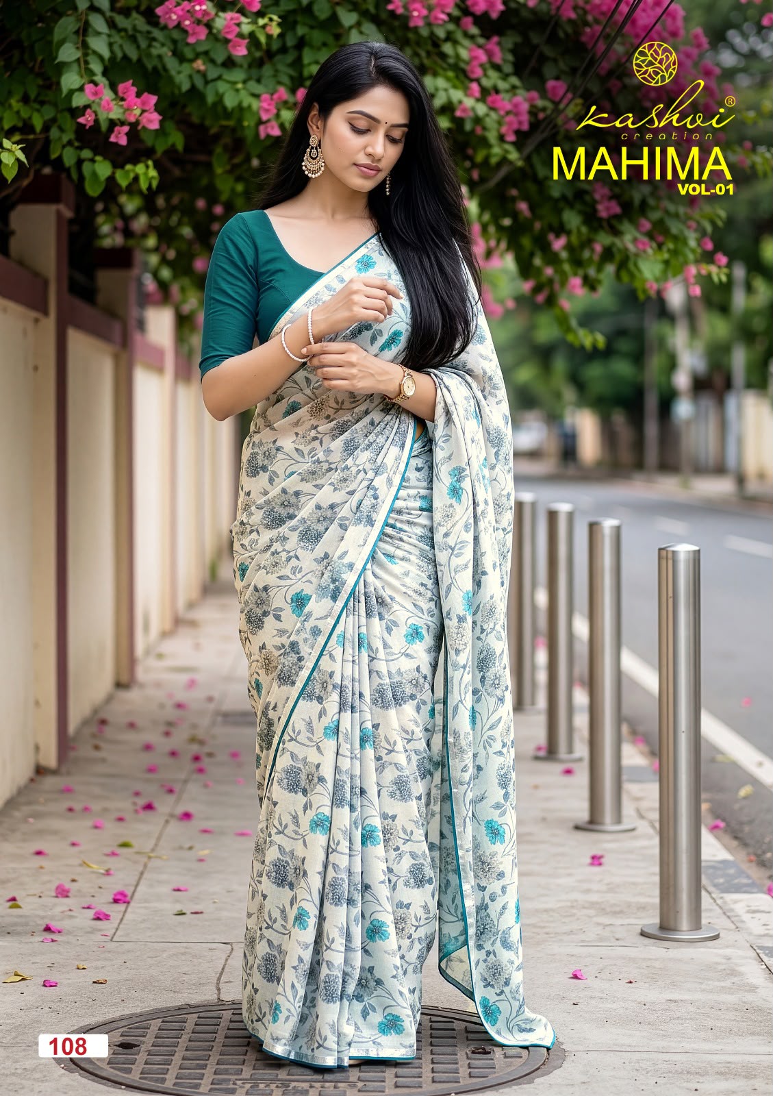 Kashvi Creation Mahima Vol 1 Major Georgette Wholesale Sarees Collection - Image 4