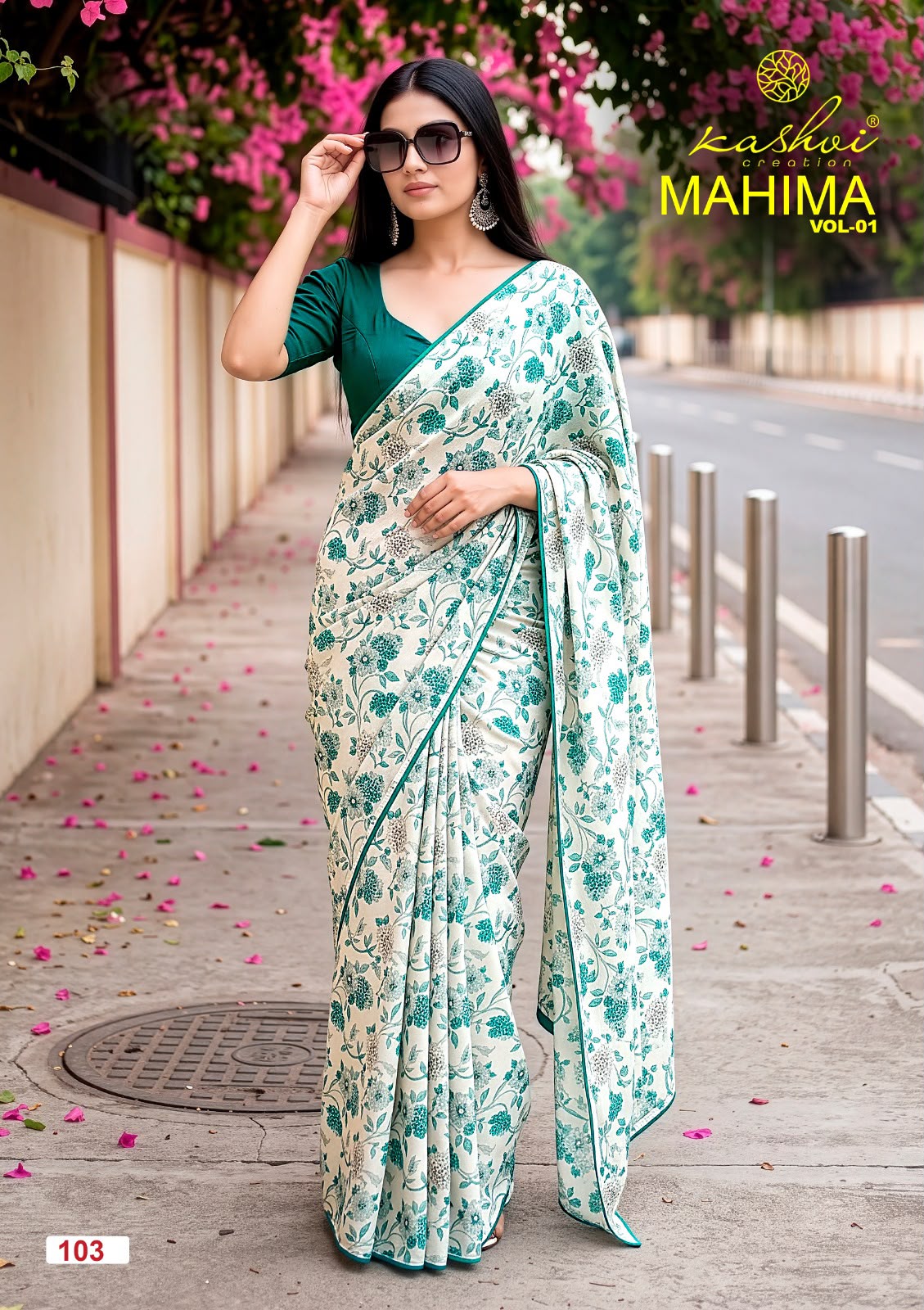 Kashvi Creation Mahima Vol 1 Major Georgette Wholesale Sarees Collection - Image 5