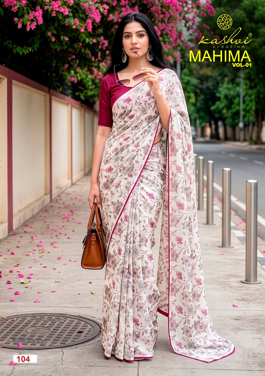 Kashvi Creation Mahima Vol 1 Major Georgette Wholesale Sarees Collection - Image 7