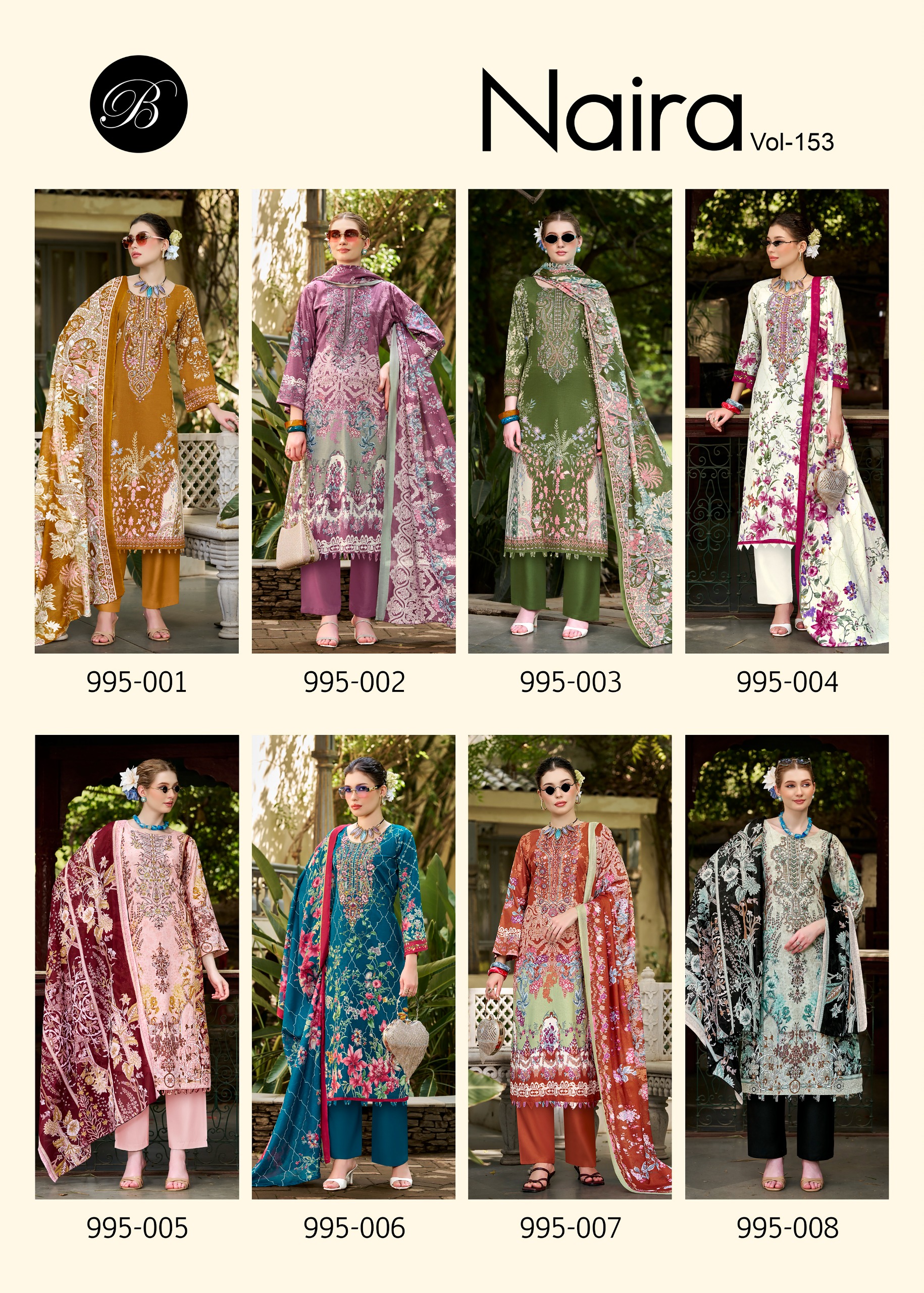 Belliza Designer Naira Vol 153 Pure Cotton Wholesale Pakistani Suit Collection - Image 7