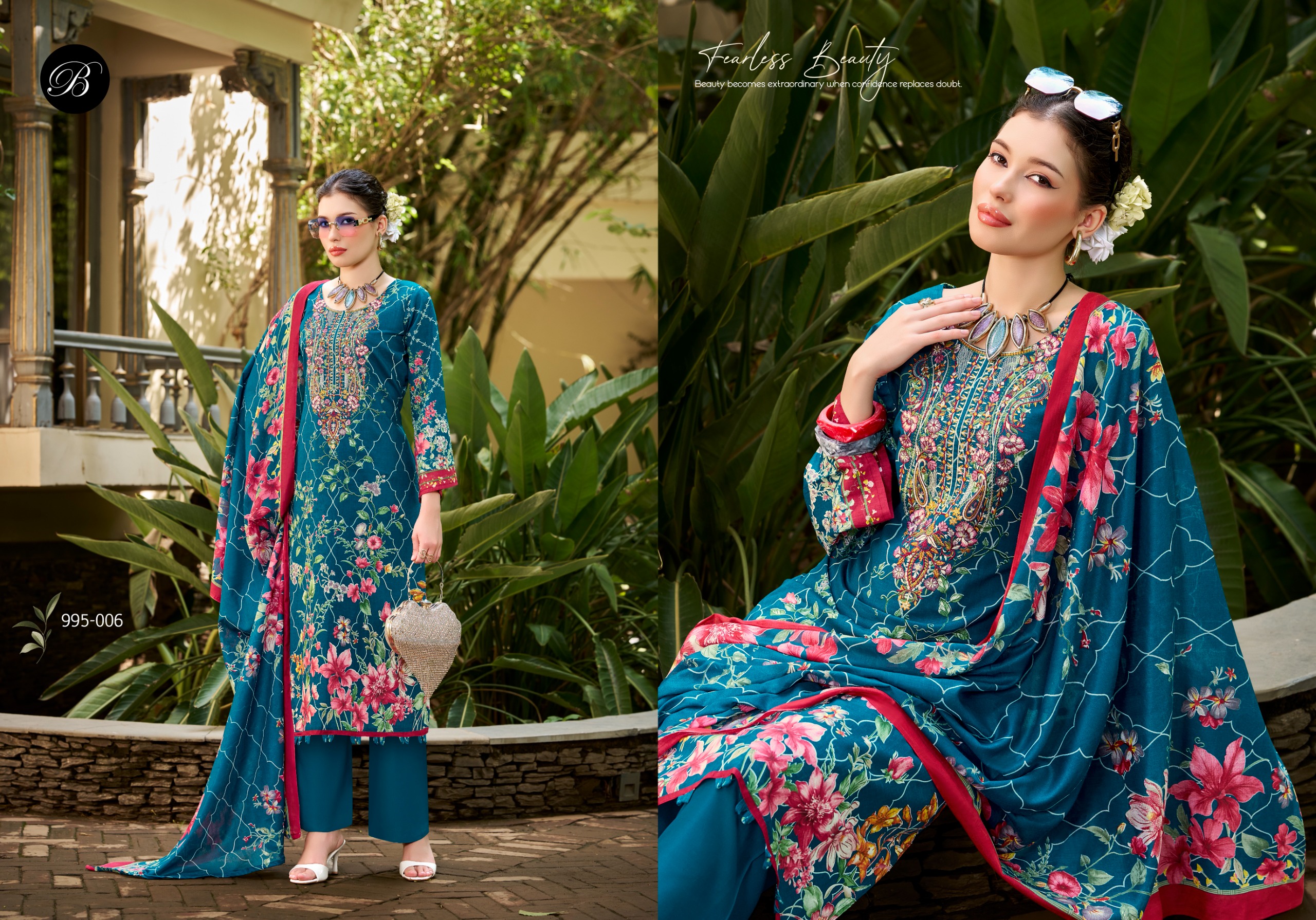 Belliza Designer Naira Vol 153 Pure Cotton Wholesale Pakistani Suit Collection - Image 5