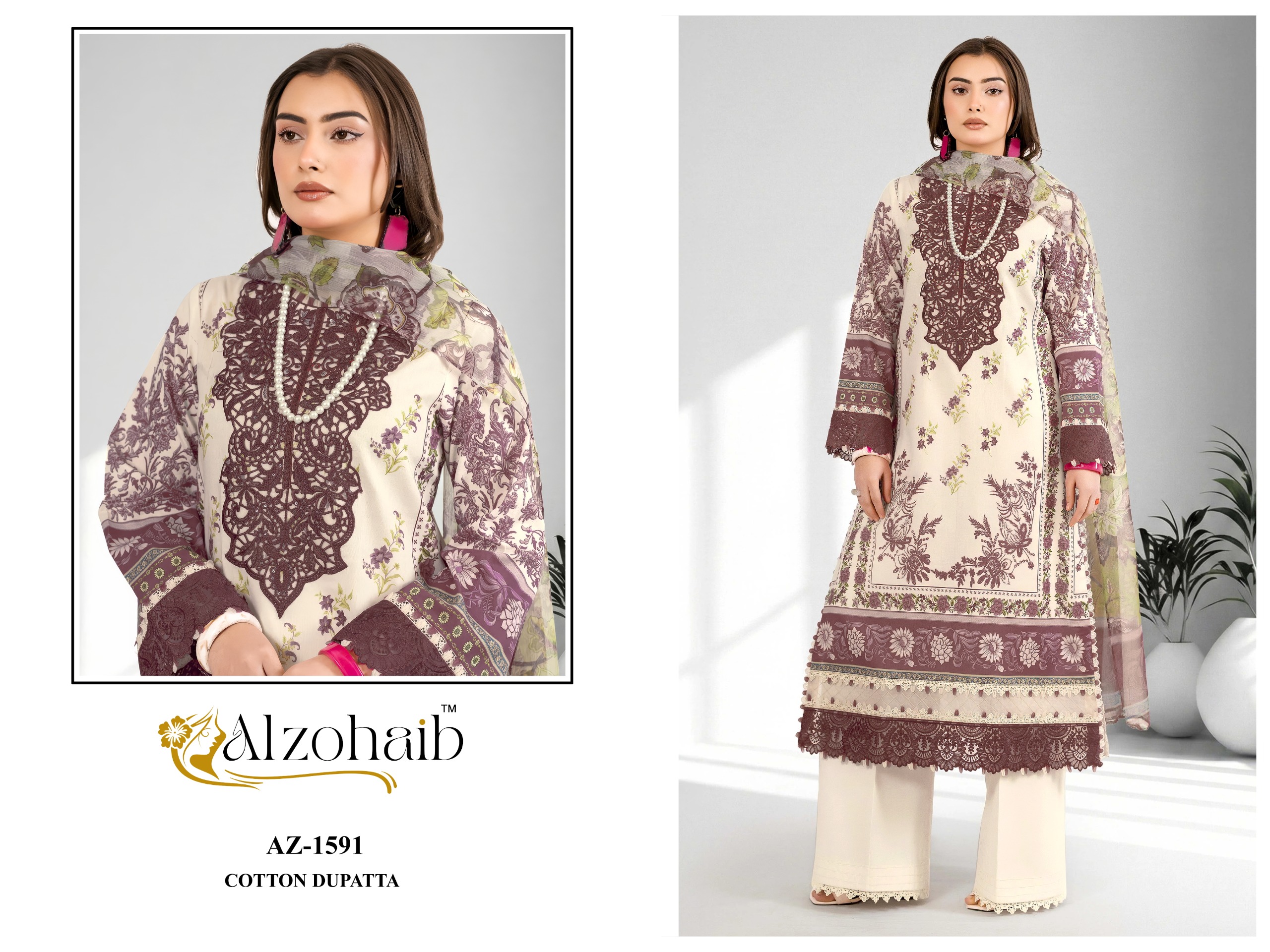 Alzohaib Nura vol 2 Pure Cotton Wholesale Pakistani Suit Collection - Image 4