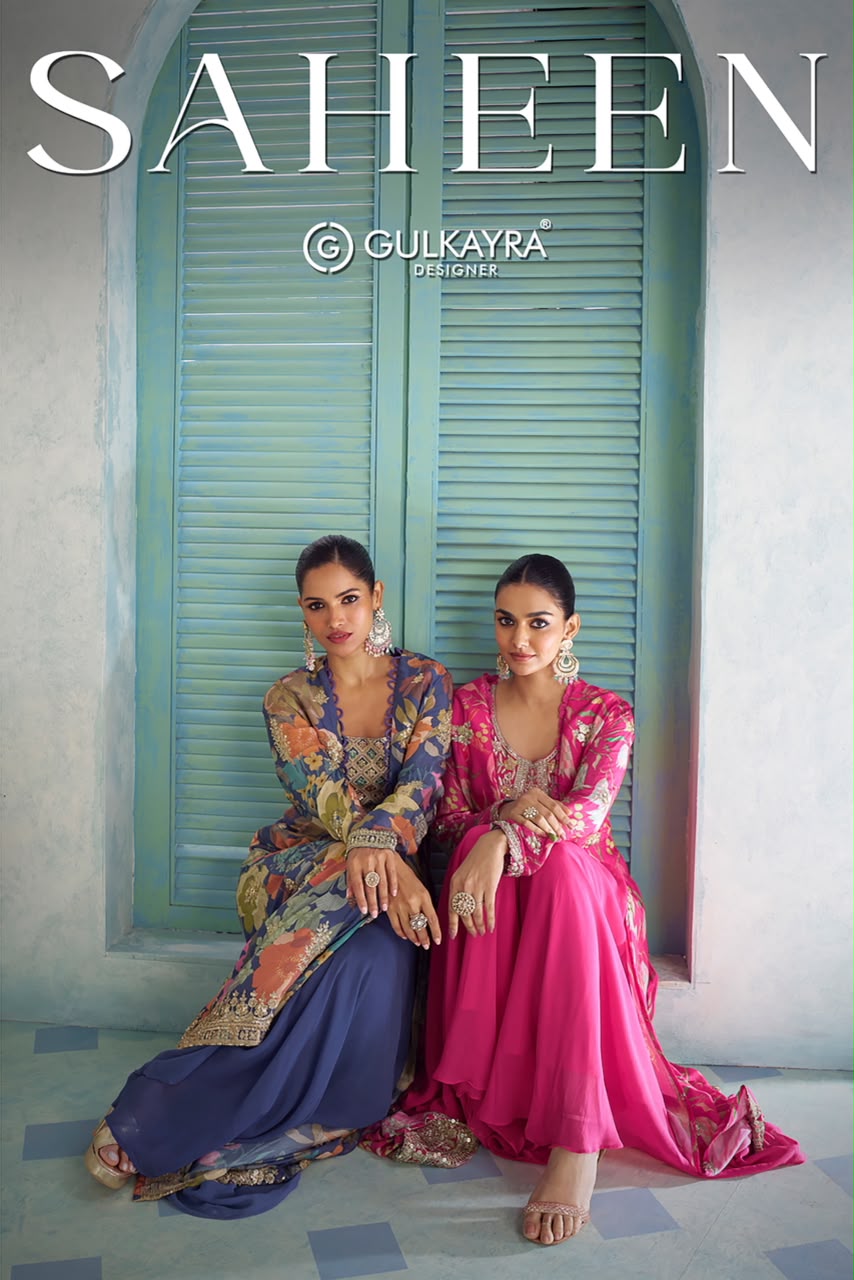 Gulkayra Designer Saheen Real Chinon Wholesale Indo Western Collection