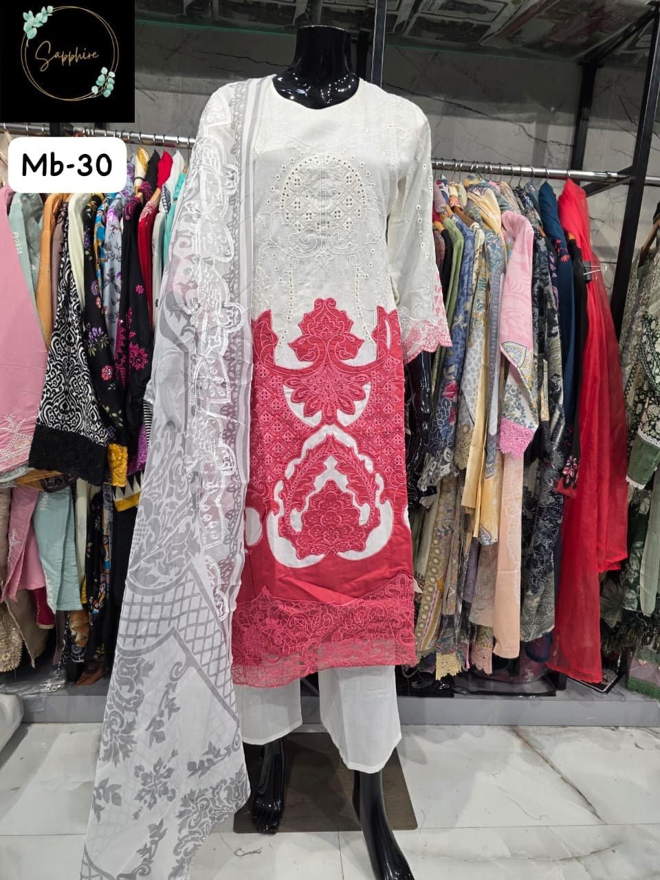 Sapphire Embroidered Marib-30 Pure Cotton Wholesale Pakistani Readymade Suit Collection