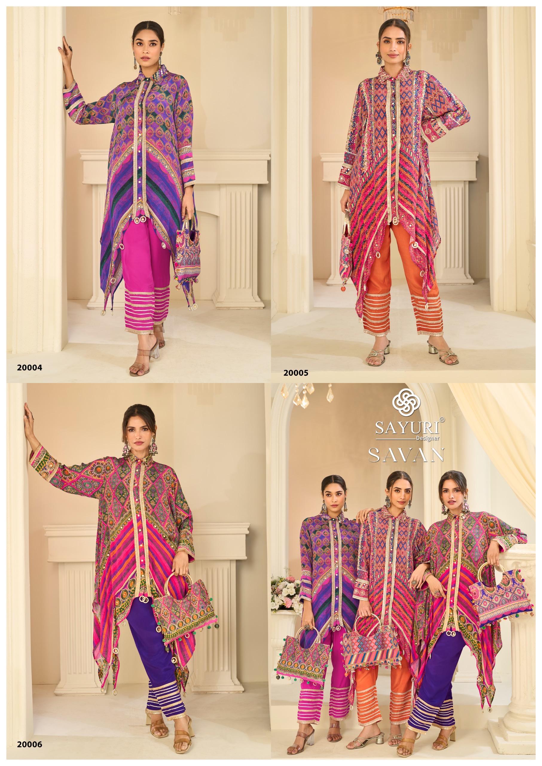 Sayuri Designer Savan Premium Natural Crape Silk Wholesale Designer Readymade Suit Collection - Image 6
