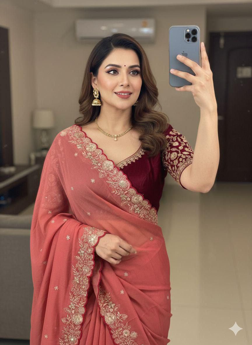 Rama Vol 3 Star Georgette Sequence Work Wholesale Sarees Collection - Thumbnail 4