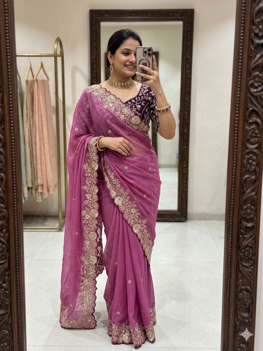 Rama Vol 3 Star Georgette Sequence Work Wholesale Sarees Collection - Thumbnail 10