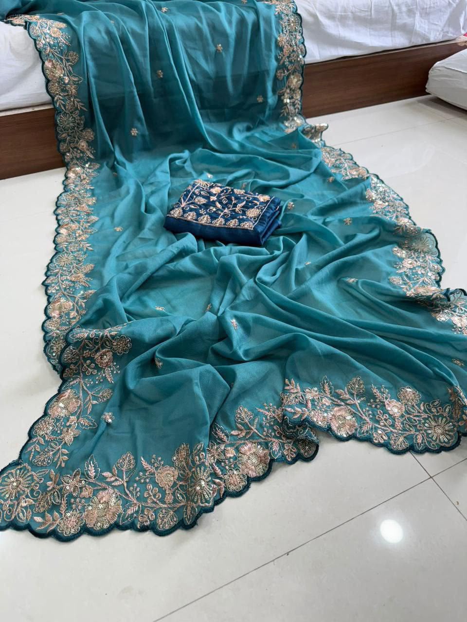 Rama Vol 3 Star Georgette Sequence Work Wholesale Sarees Collection - Thumbnail 11