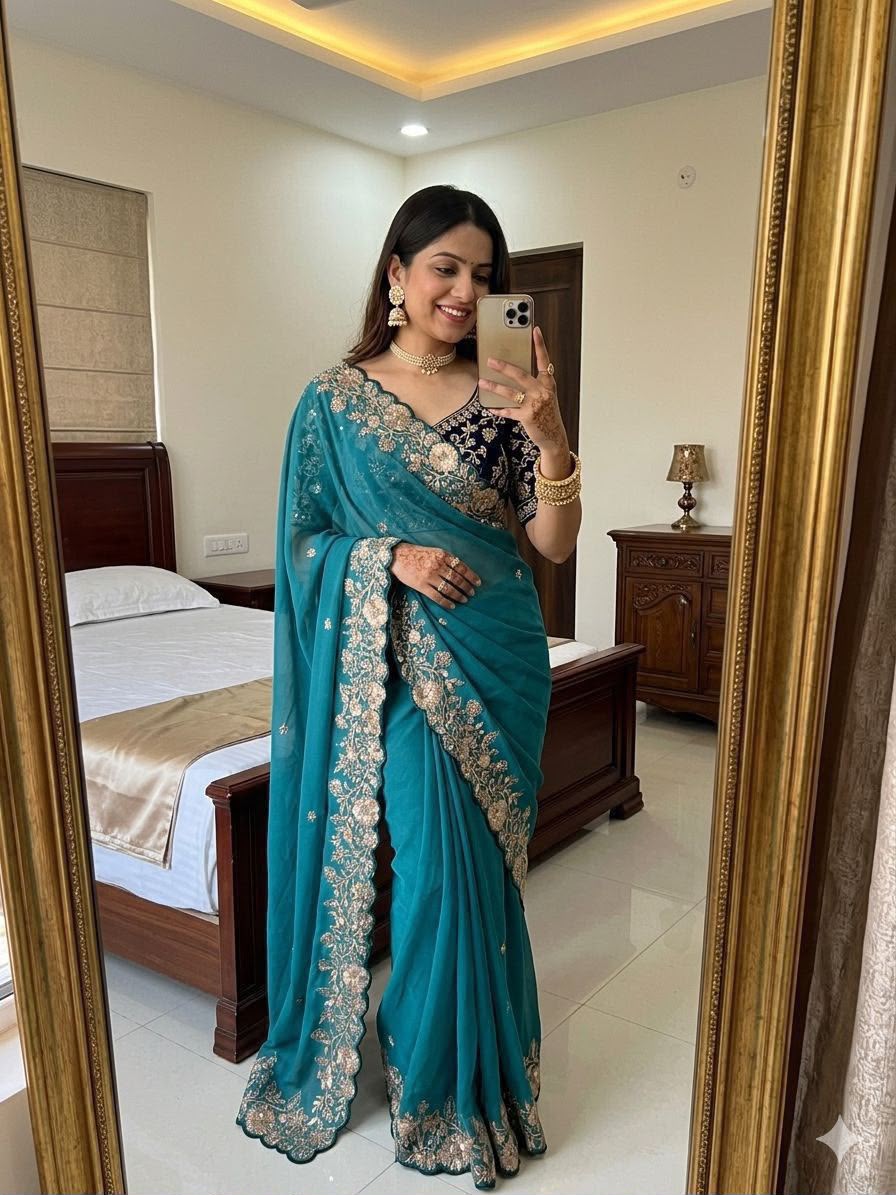 Rama Vol 3 Star Georgette Sequence Work Wholesale Sarees Collection - Thumbnail 1