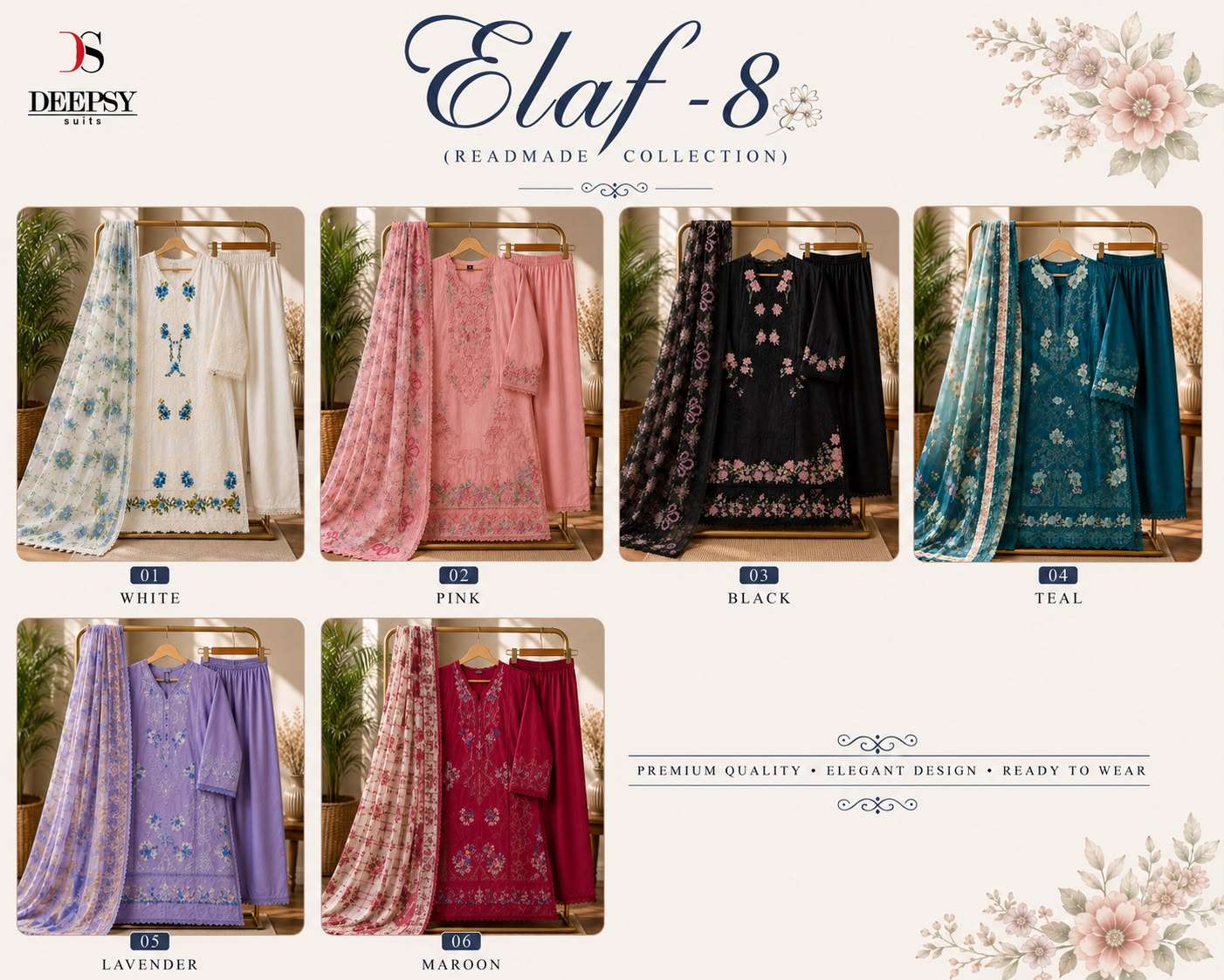Deepsy Suits Elaf-8 Pure Cotton Wholesale Pakistani Readymade Suit Collection - Image 7
