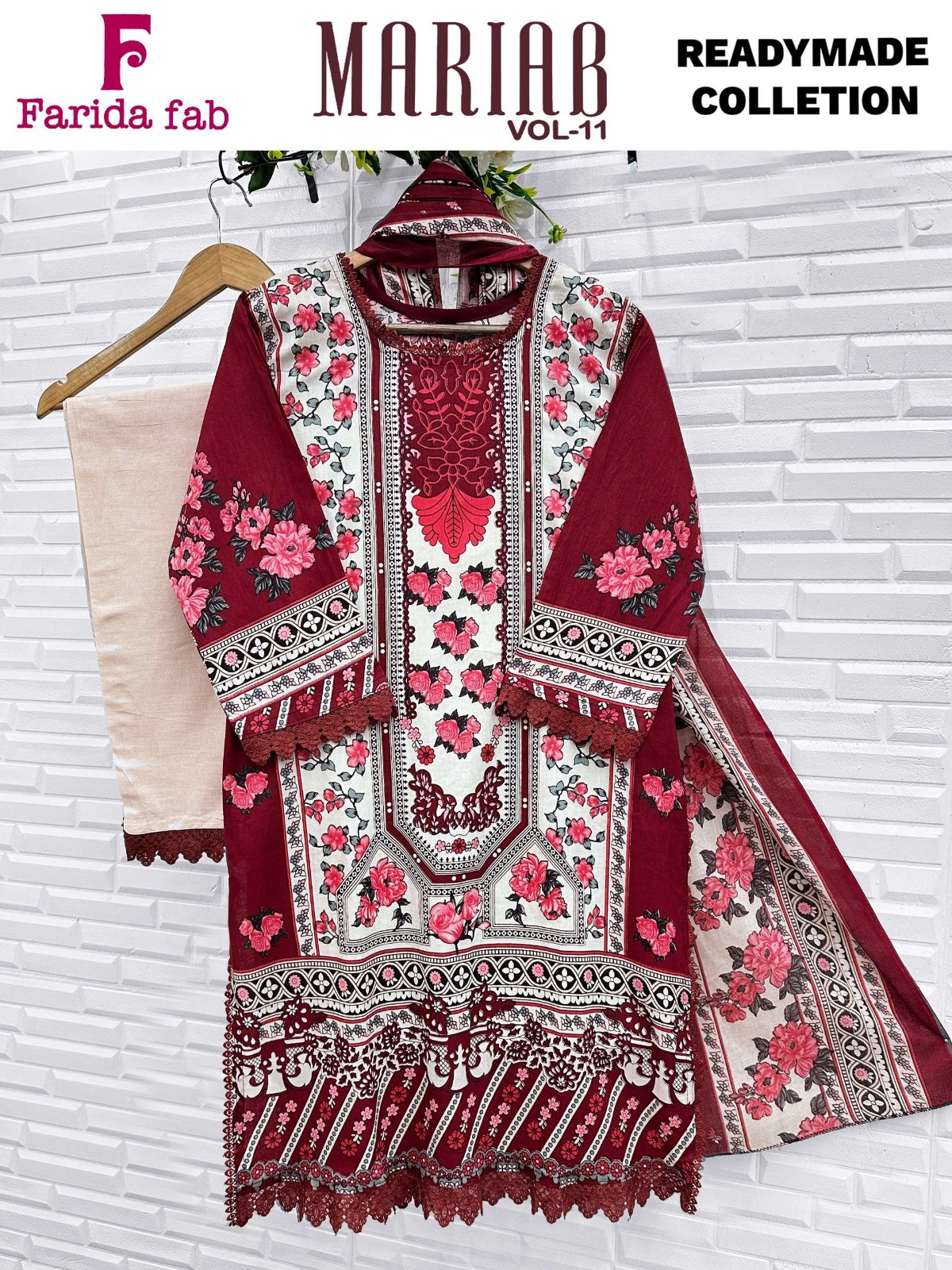 Farida Fab Maria B Vol 11 Pure Cotton Wholesale Readymade Pakistani Suit Collection